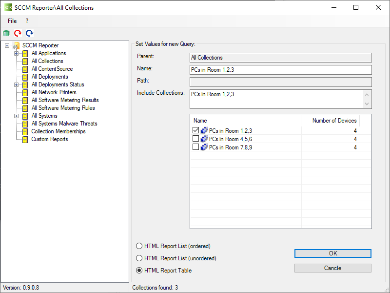 SCCM Reporter Add Collection