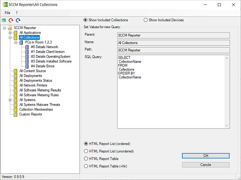 SCCM Reporter Edit Query